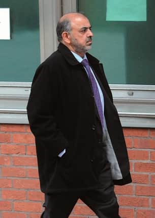 Lord Nazir Ahmed arriving at court this morning