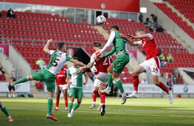 The Millers battle with Millwall at AESSEAL New York Stadium. Picture by Jim Brailsford