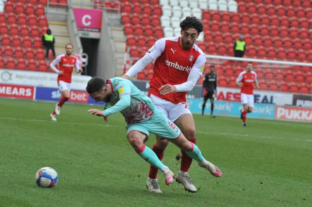 Matt Crooks competes against Swansea City. Picture by Kerrie Beddows.