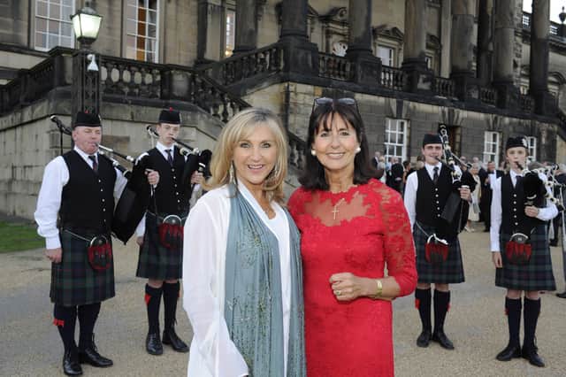 Helena Muller (pictured right) with Lesley Garrett at a concert at Wentworth Woodhouse in 2015.