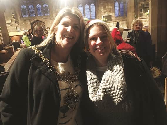 The Mayor of Rotherham Cllr Lyndsay Pitchley and Cllr Emma Hoddinott at a previous Festival of Angels event