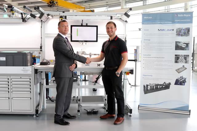 MetLase managing director Steve Dunn (left) with James Illingworth, automated assembly lead at the AMRC Integrated Manufacturing Group.