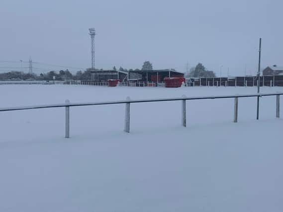 S-now go ... Maltby Main FC's ground at Muglet Lane.