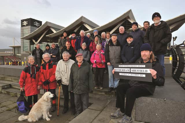 Railway enthusiast and rambler, Stephen Gay (front right), at the start of last year's Great Central Railway Society annual Christmas walk.