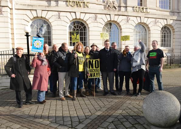 Campaigners outside Rotherham Town Hall