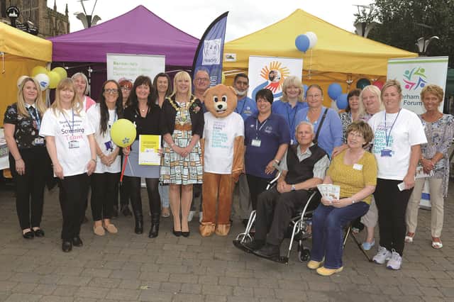 Carers at a street market event during last year's Carers' Week.