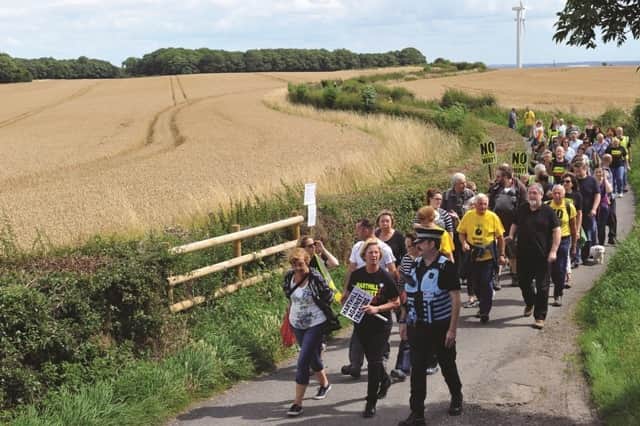 The Harthill Against Fracking Walk held last August