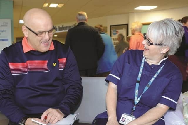 Charlie Graves with specialist nurse Tracy Maher