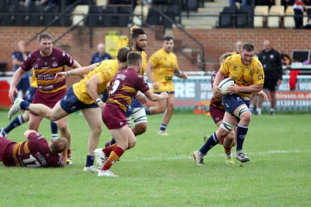 Zak Poole makes a break at Sedgley Park on Saturday. Picture by STEVE METTAM