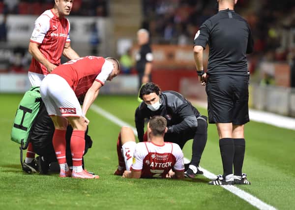 Joe Mattock suffers his latest injury against Wycombe Wanderers