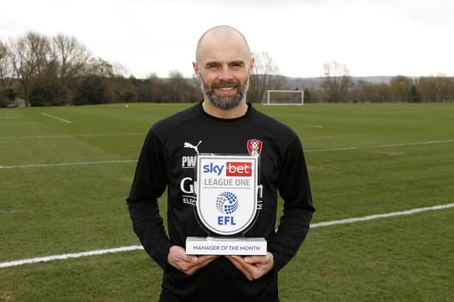 Paul Warne with his February trophy
