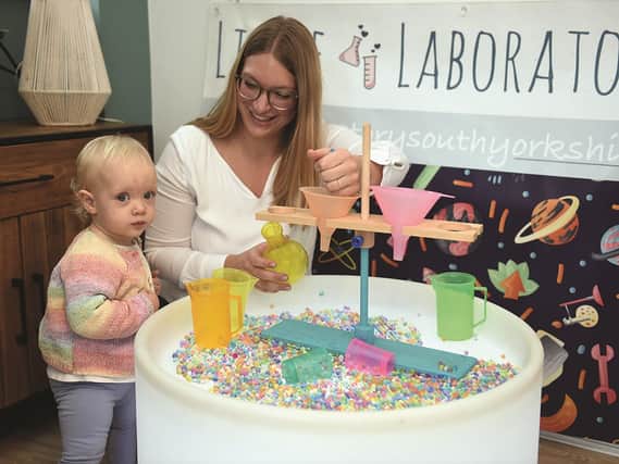 Science is fun-Janine Koenig from Wath with daughter Emma (1), who get's to try all her experiments out before any one else.