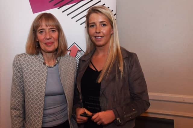 Helena Kiely, right, with Dr Carole Easton, Young Women's Trust CEO