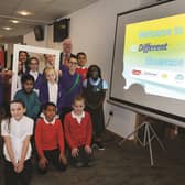 Guests at the event, the Deputy Mayor and Mayoress, Cllr Alan and Sandra Buckley; are seen with representatives of the 15 schools who took part in the event, which was run by The Anti-Bullying Company and Rotherham School's Improvement Service. 171920