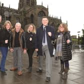 Pictured (left to right) are: Steve and Rachel Pawson, of Pawson Group; Ray Matthews, Lauren Howatson, Pawson Group; Sam Cooper, Advertiser deputy news editor and Julie Benson, Age UK. 172163-3