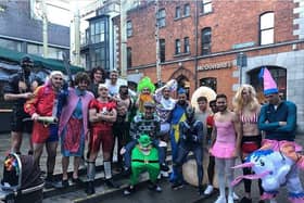 Fancy dress at the players' Christmas bash