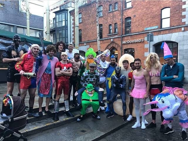 Fancy dress at the players' Christmas bash
