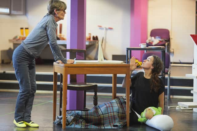 Ali Briggs and Jude Mahon in rehearsals for My Mother Said I Never Should. Photo by Mark Douet.