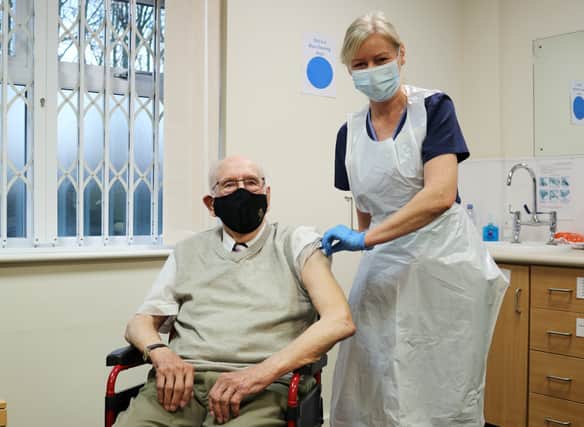 Tom Drury-Smith with nurse Caroline Devine