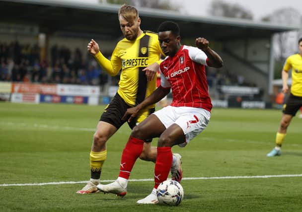 Jordi Osei-Tutu in action before his early departure. Picture by Jim Brailsford