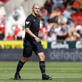 Referee Robert Madley during the Rotherham United v Blackburn Rovers clash. Picture: Jim Brailsford