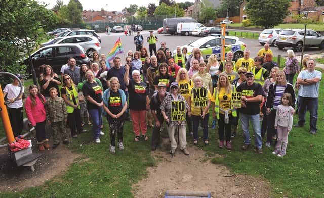 Members of Harthill Against Fracking pictured at a protest walk in August