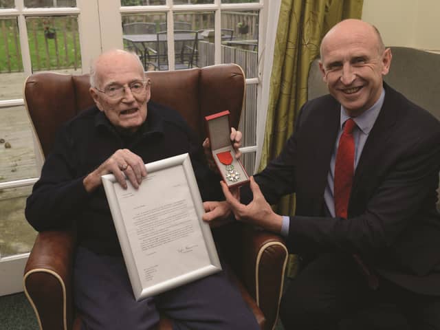 MP John Healey was at Cambron House at Bramley recently to present resident Victor Williams with the insignia of Chevalier de la Légion d'honneur, awarded in recognition of his service in the military and his involvement in the Liberation of France during the Second World War. 171801-1