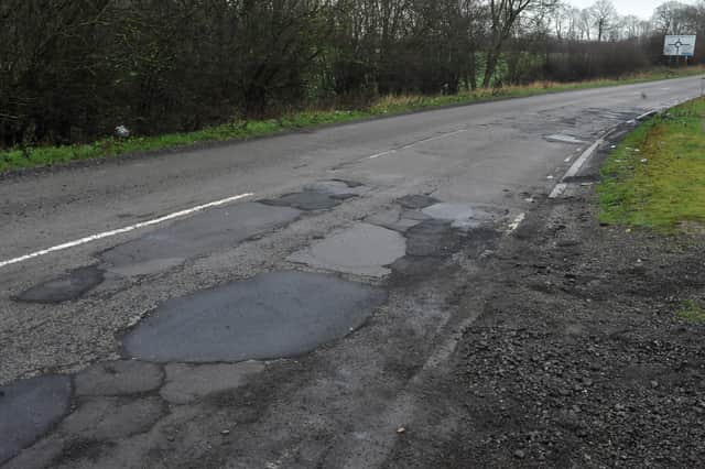 One of Rotherham's pothole-ridden roads