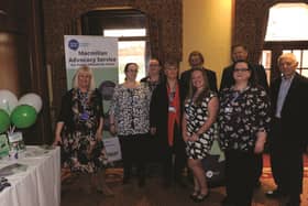 Manager of the new Macmillan Advoacy Service, Julie Cox (left), along with members of her team and representatives from partner organisations at the launch event