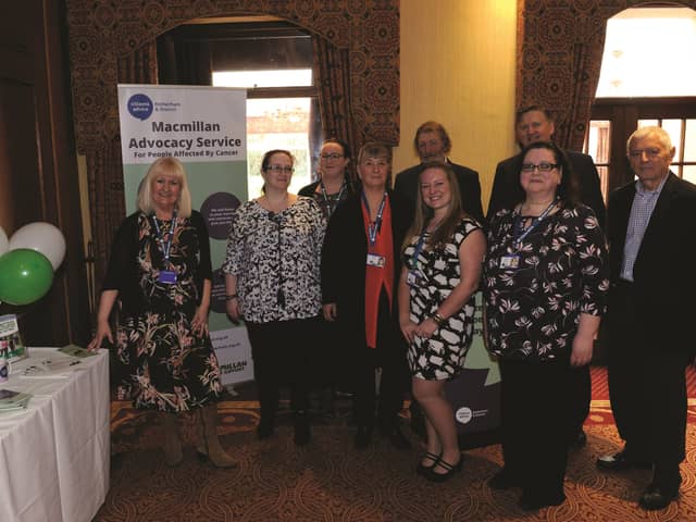 Manager of the new Macmillan Advoacy Service, Julie Cox (left), along with members of her team and representatives from partner organisations at the launch event
