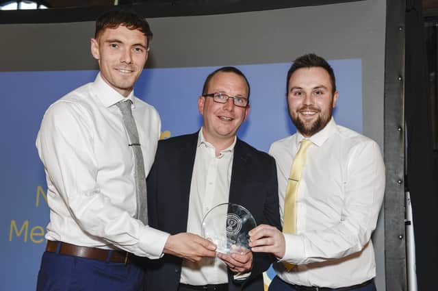 Accepting the Community Group Award was Nick’s brother Tom Walker (left), award sponsor Dominic Stokes of SIV and family friend Scott Bailey (right). 