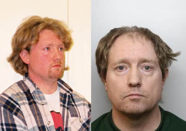 Custody pictures of murderer Gary Allen in 1998 and now.