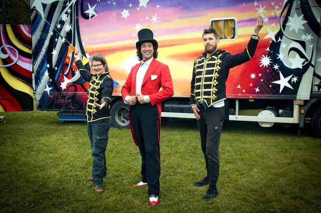 Helen Averley, Steve Cousins and Adam Banach of Let's Circus are at the Rotherham Show all weekend to amaze and entertain!