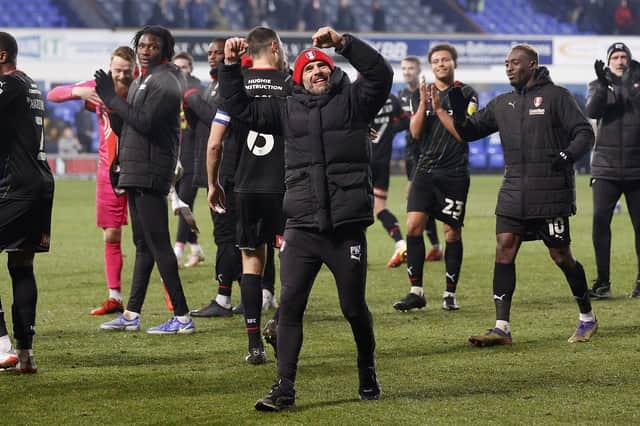 On the promotion path as Rotherham United look to bounce straight back from relegation ... Paul Warne after November's win at Ipswich Town. Picture by Jim Brailsford
