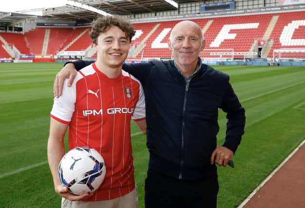 Father and son on Rotherham United signing day