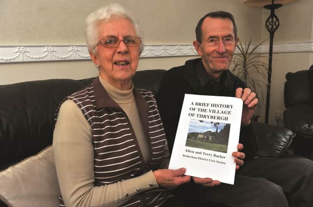 Terry and Alicia Barber from Thurcroft with their book, 'A Brief History Of The Village Of Thrybergh'. 170086-1