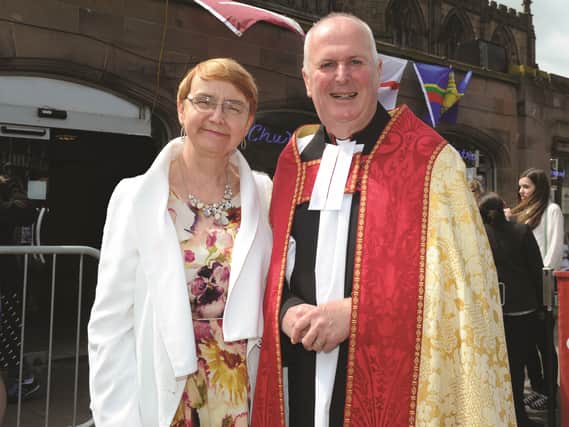 Rev Canon David Bliss, with his wife Kathryn Bliss. 171084-3
