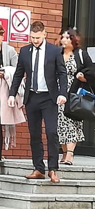 PC Daniel Guest leaving Leeds Crown Court today
