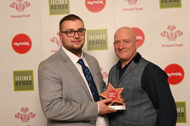 Jake Richardson (left) picked up a Rising Star award at the Prince’s Trust Yorkshire and the Humber Awards