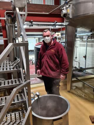 Chantry brewer Kev Warburton prepares his festival ale