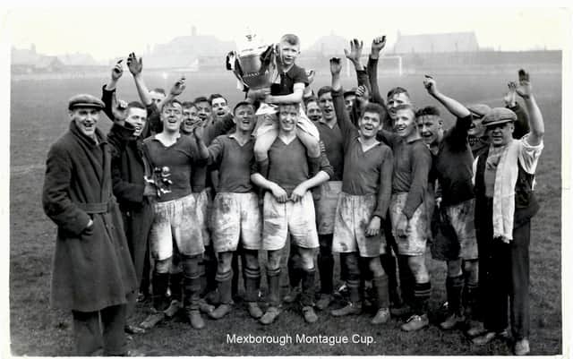 Conisbrough North Cliff with the Montagu Cup at Hampden Road in 1937.