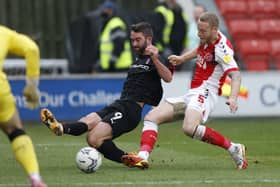 Will Grigg in first-half action at Fleetwood. Pictures by Jim Brailsford