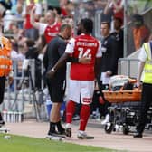 Two yellows in a minute and the end of the game for Rotherham United's Fred Onyedinma against Blackburn Rovers. Pictures: Jim Brailsford