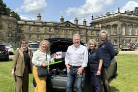 Left to right: Danielle Sheldon, Jill White, Andy Hanselman and WWPT’s Hazel Fields and Alison Constantine get ready for the Bring out your Treasures Car Boot