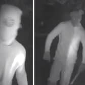Police released CCTV images of the two wanted men.