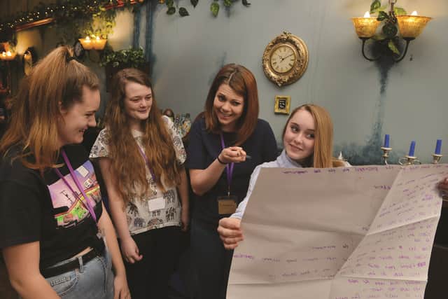 Pictured with creative projects director at Chol Lauren Ash (second from right) are, from left to right: Chloe Harrop, Imogen Greenwood and Caitlin Vaughan.