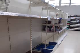 Empty shelves in Tesco today (Monday)