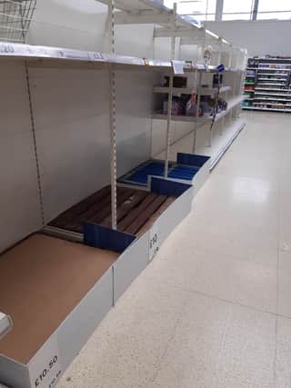 Empty shelves in Tesco today (Monday)
