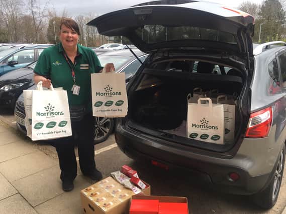 oanne Davies, community champion at Morrison’s, Catcliffe, has donated goodie bags to staff, full of sweets, treats, tea and coffee.