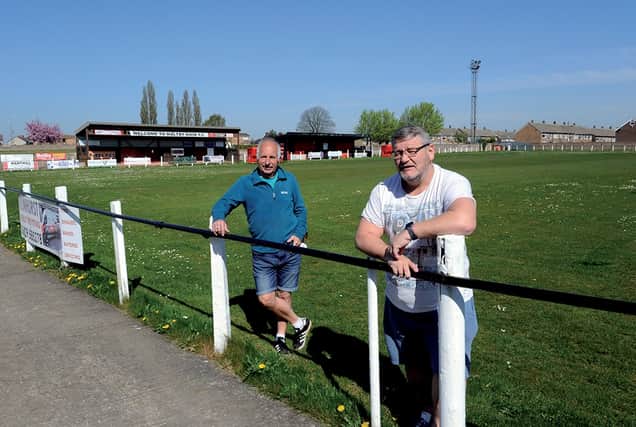 Mick Mills (right) along with Maltby Main sports ground groundsman, Jim Liversidge. 200473-1